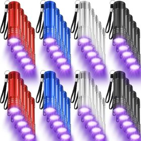 40 Pack UV Flashlight Black Light Mini UV Handheld Blacklight Flashlights with Lanyard Assorted Colors Detector for Pet Urine and Dry Stains Handheld