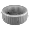 Inflatable Hot Tub, 4 to 6 Person Capacity, 81.9 x 26in Round Portable Outdoor Spa, with 130 Soothing Jets, Headrest, LED Light, Cover