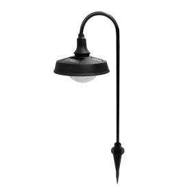 Corbyn Solar Powered Matte Black Metal Landscape LED Pathway Downlight, 20 Lumens