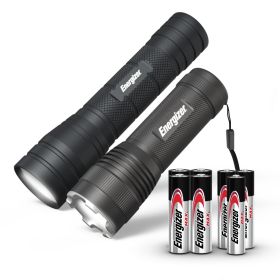 Flashlight Combo Pack, High Powered 1,000 Lumen Metal Torch Light and Bright 300 Lumen Mini Tactical EDC Flashlight, for Emergency, Camping