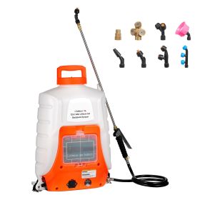 Battery Powered Backpack Sprayer, 4 Gallons Electric Lawn Sprayer with 8 Nozzles & 2 Telescopic Wands, 90PSI Adjustable Pressure, 4-6 Hour Runtime