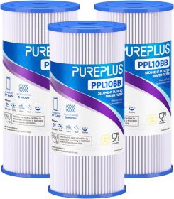 5 Micron 10" x 4.5" Whole House Pleated Sediment Filter for Well Water, Replacement Cartridge for GE FXHSC, Culligan R50-BBSA, Pentek R50-BB,