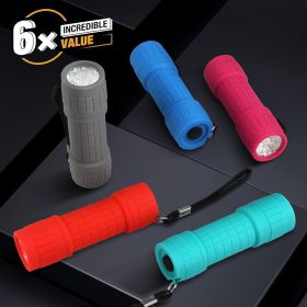 Mini Flashlight 3-Pack, Small Flash Lights 9 AAA Batteries Included, Pink/Green/Blue LED Flashlights with Lanyard for Camping/Emergencies