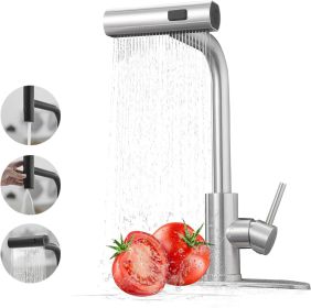 Kitchen Faucets with Pull Down Sprayer,Waterfall Kitchen Sink Faucet,Commercial Utility Stainless Steel Kitchen Faucets