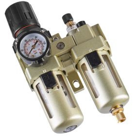 Air Compressor Filter Regulator Lubricator (FRL), 3/8" NPT Air Compressor Water Separator