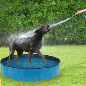 Foldable Dog Pet Bath Pool; 63" Diameter Large Collapsible Wading Pool Pits Ball Pool Portable Bathing Swimming Tub for Dogs Cats Indoor & Outdoor Us