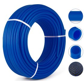 3/4" PEX Tubing 300Ft Non-Barrier PEX Pipe Blue Pex-b Tube Coil for Hot and Cold Water Plumbing Open Loop Radiant Floor Heating System PEX Tubing (3/4
