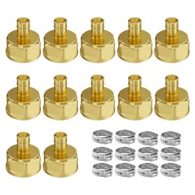 Pipe Fittings, 3/4" 12PCS Brass Pipe Fittings, Clamp-style 3/4 NPT Pipe Connector Brass Air Fittings