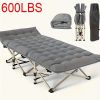 75 Inch Heavy Duty Folding Camping Cot with Flip Mattress Portable Guest Bed with Carry Bag 600 lbs Capacity for Adults and Teens Ideal for Travel Gar