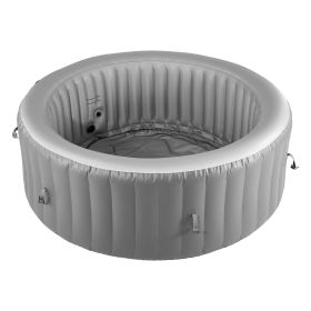 Inflatable Hot Tub, 6 to 8 Person Capacity, 94.5 x 26in Round Portable Outdoor Spa, with 130 Soothing Jets, Headrest, LED Light, Cover