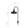 Corbyn Solar Powered Matte Black Metal Landscape LED Pathway Downlight, 20 Lumens
