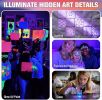 UV Blacklight Flashlights 3-Pack Set, 9 LEDs 395nm Mini Black Light for Neon Glow Art, Class Teaching, Scorpions, Pets Stains Urine