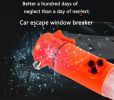 Red Multi-functional car safety hammer with Flashlight