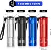 40 Pack UV Flashlight Black Light Mini UV Handheld Blacklight Flashlights with Lanyard Assorted Colors Detector for Pet Urine and Dry Stains Handheld