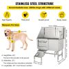 50 Inch Dog Grooming Tub, Professional Stainless Steel Pet Dog Bath Tub, with Steps Faucet & Accessories Dog Washing Station Left Door