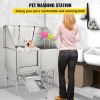 50 Inch Dog Grooming Tub, Professional Stainless Steel Pet Dog Bath Tub, with Steps Faucet & Accessories Dog Washing Station Left Door
