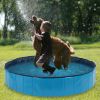 Foldable Dog Pet Bath Pool; 63" Diameter Large Collapsible Wading Pool Pits Ball Pool Portable Bathing Swimming Tub for Dogs Cats Indoor & Outdoor Us