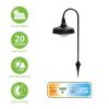 Corbyn Solar Powered Matte Black Metal Landscape LED Pathway Downlight, 20 Lumens