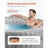Inflatable Hot Tub, 4 to 6 Person Capacity, 81.9 x 26in Round Portable Outdoor Spa, with 130 Soothing Jets, Headrest, LED Light, Cover