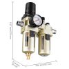 Air Compressor Filter Regulator Lubricator (FRL), 3/8" NPT Air Compressor Water Separator