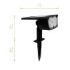 Solar Powered Black Color Lock LED Landscape Spotlight, 100 Lumens, 2 Pack