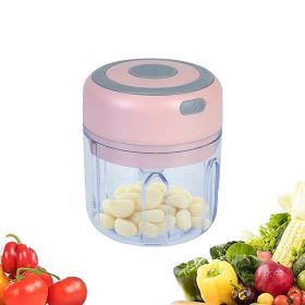 Kitchen Tools Food Blender Rechargeable Mini Garlic Chopper (Color: pink, Type: Kitchen gadgets)