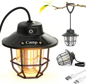 1200 Lumens Camping Lantern, Rechargeable LED Tent Light with 4 Light Modes, USB Portable Outdoor Flashlight for Camping, Hiking, Emergencies (style: Black)
