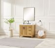 36 inch solid wood pre-assembly bathroom vanity with power station box