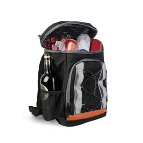Insulated Cooler Backpack for Picnic Camping Beach Hiking Fishing Travel (Color: Black, Type: Picnic Backpacks)